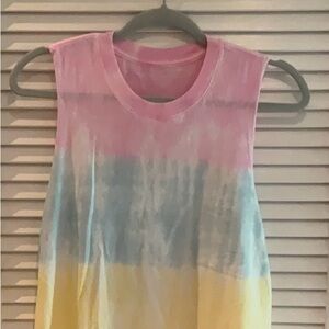 Spiritual Gangster Tie-dye tank top blue pink yellow